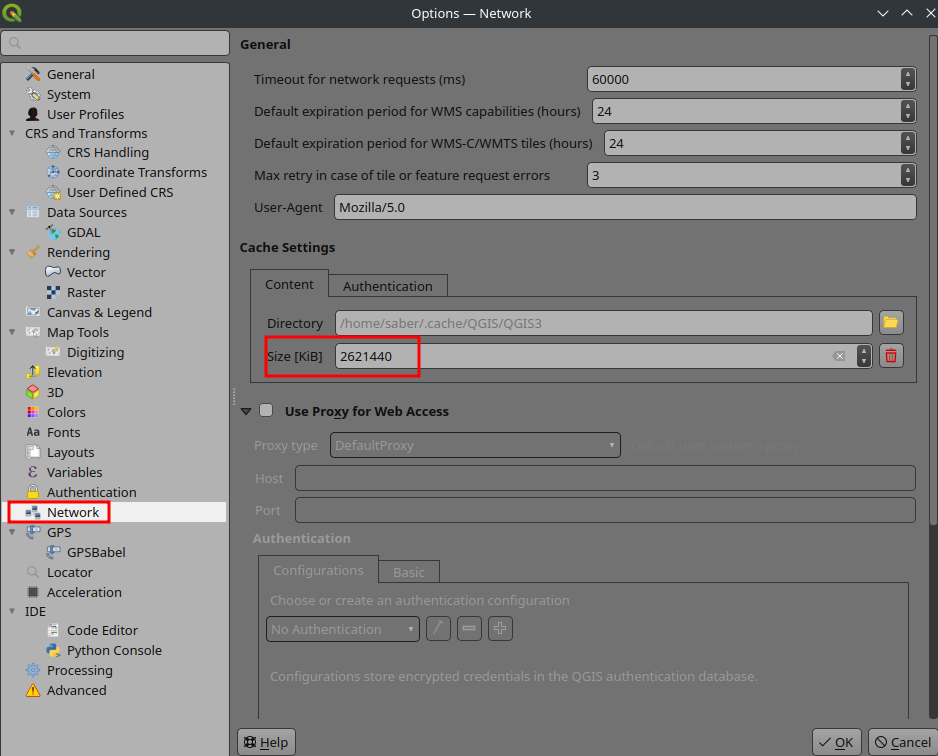 Increasing Cache size in QGIS for faster rendering